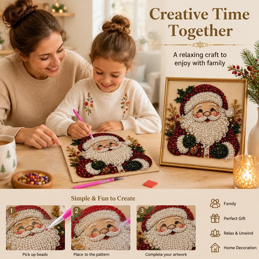 Art Craft For Christmas - Noel Baba İnci Sanatı DIY Kiti