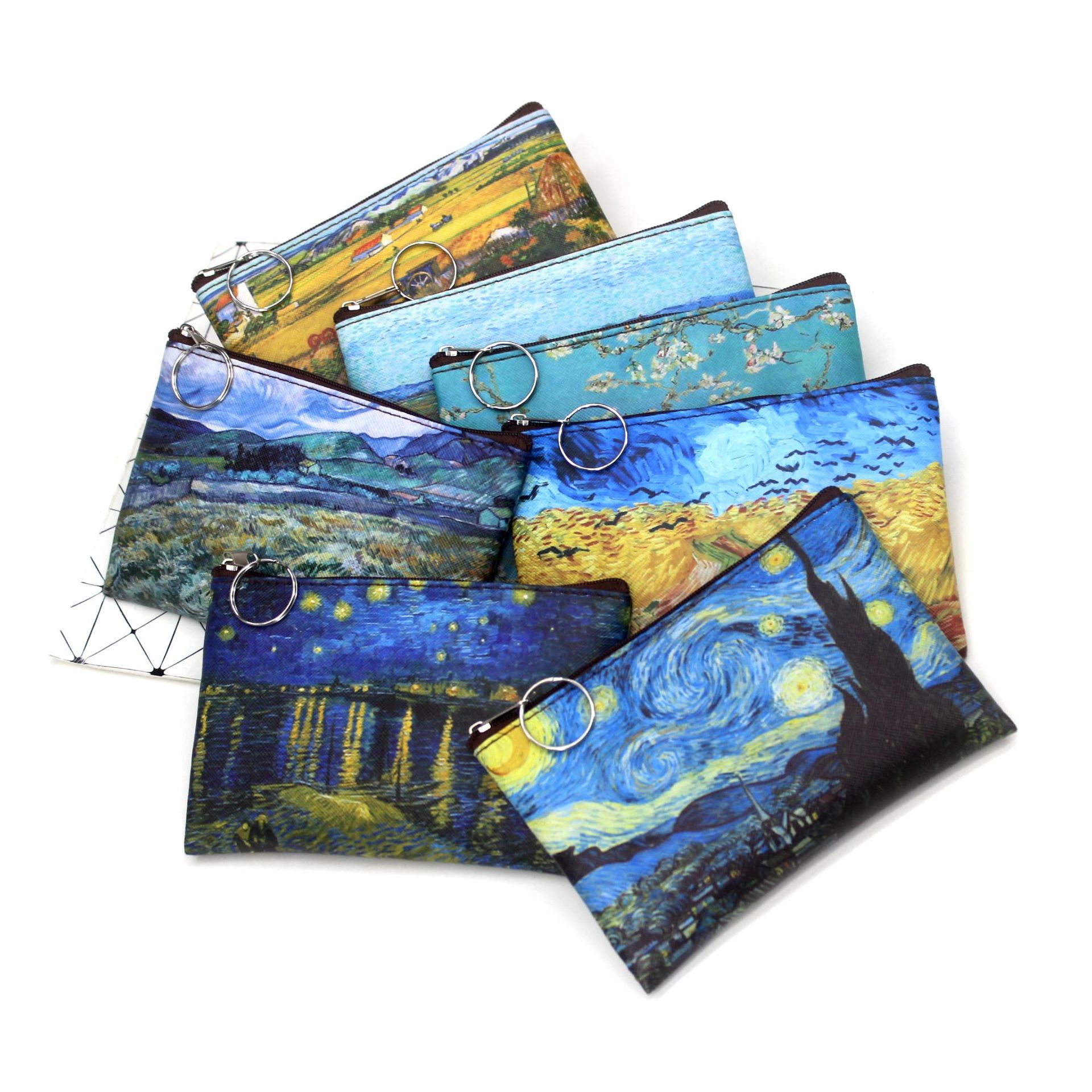 Art Portfolio Bag - Vintage yağlıboya tuval kozmetik çantası Van