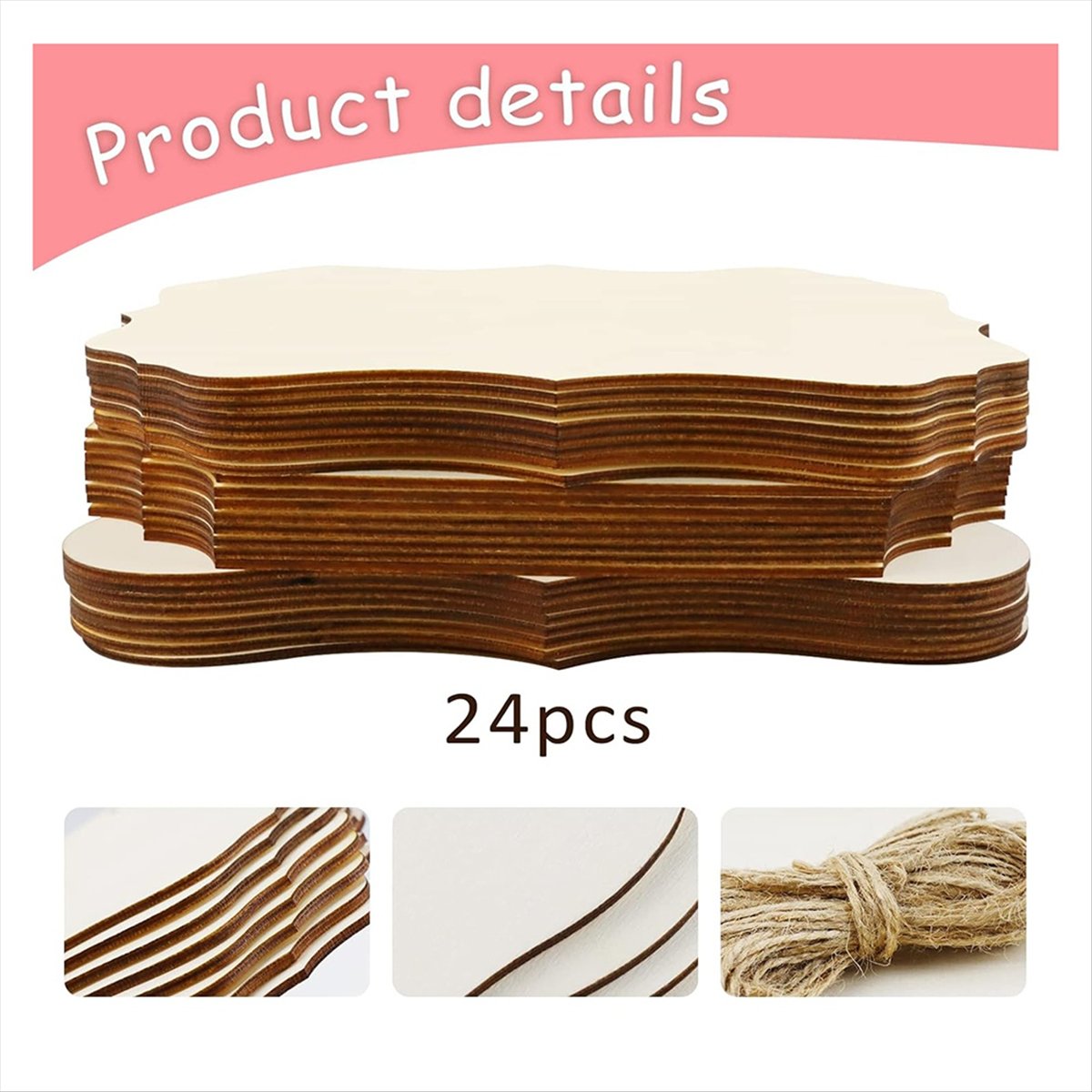 Art Craft Door - A56K 24 Adet İşlenmemiş Asılı Ahşap