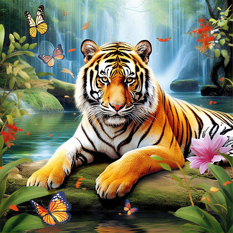Art Craft Animals - 1 Set Tiger King Elmas Boyama