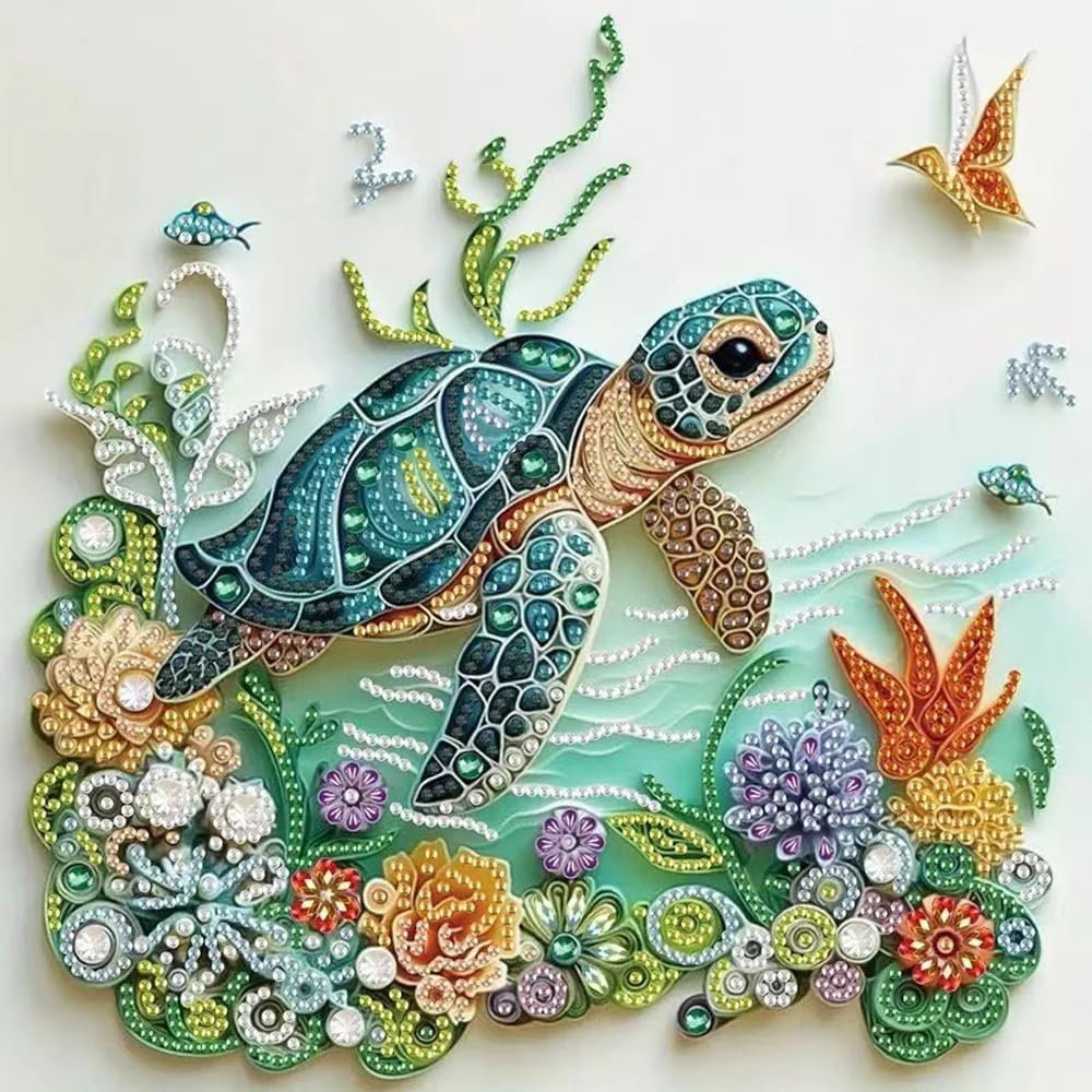 Art Craft Animals - Deniz Kaplumbağası Hayvan Figürlü Elmas Boyama