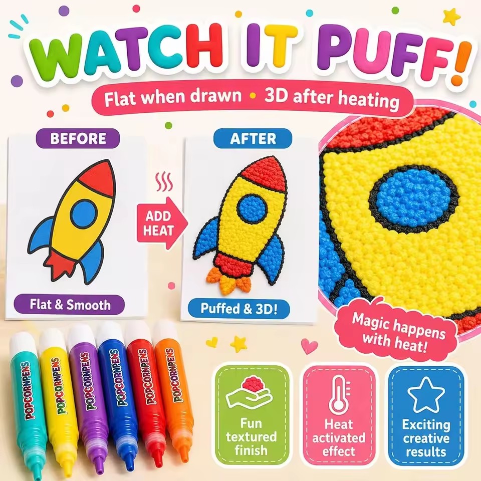 Art Craft Notebook - Puffy Popcorn Kalem Seti, Günlük Çalışmaları,