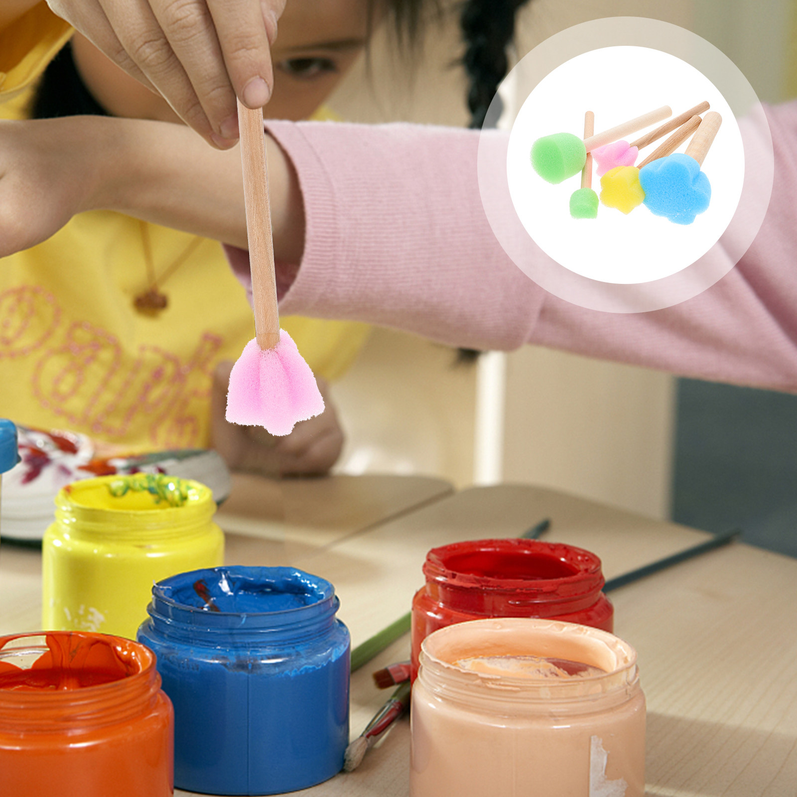 Art Craft Course - 20 adet taşınabilir sünger boya fırçaları