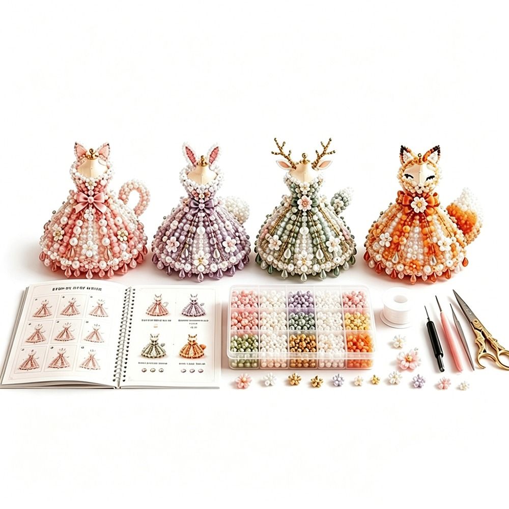 Art Craft And Design - Minik Boncuklar 3D Boncuklu Elbise Seti