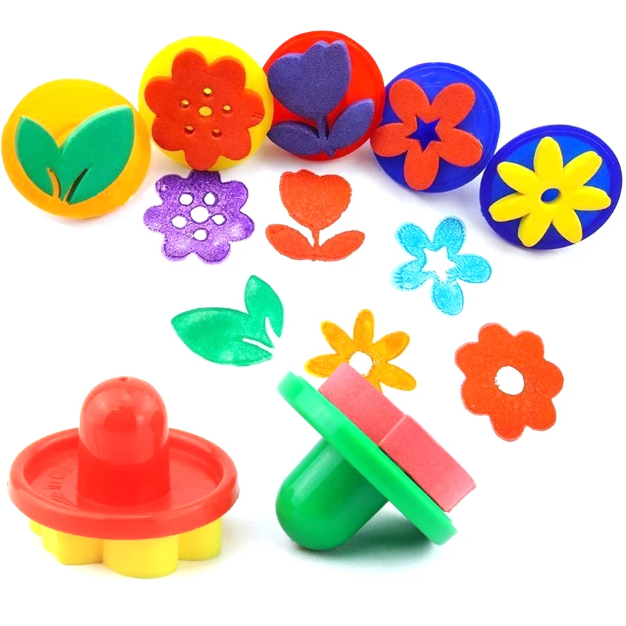 Art Craft Leaves - 6 adet/takım Çiçek Yaprak Boyama Sünger