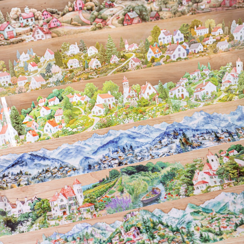 Art Craft Notebook - 6 Rulo 6Cm×200Cm Köy Temalı Bant