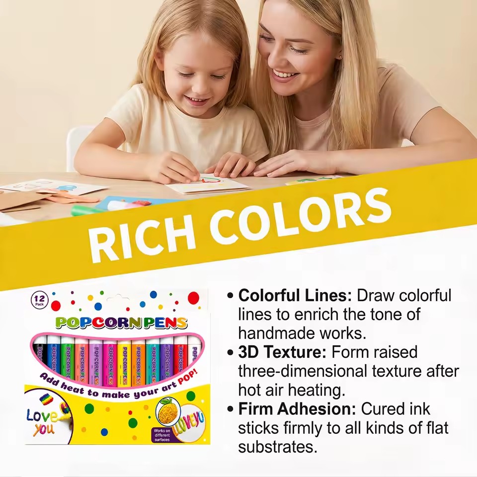 Puffy Popcorn Kalem Seti, Günl - Art Craft Notebook incelemesi ve fiyatı