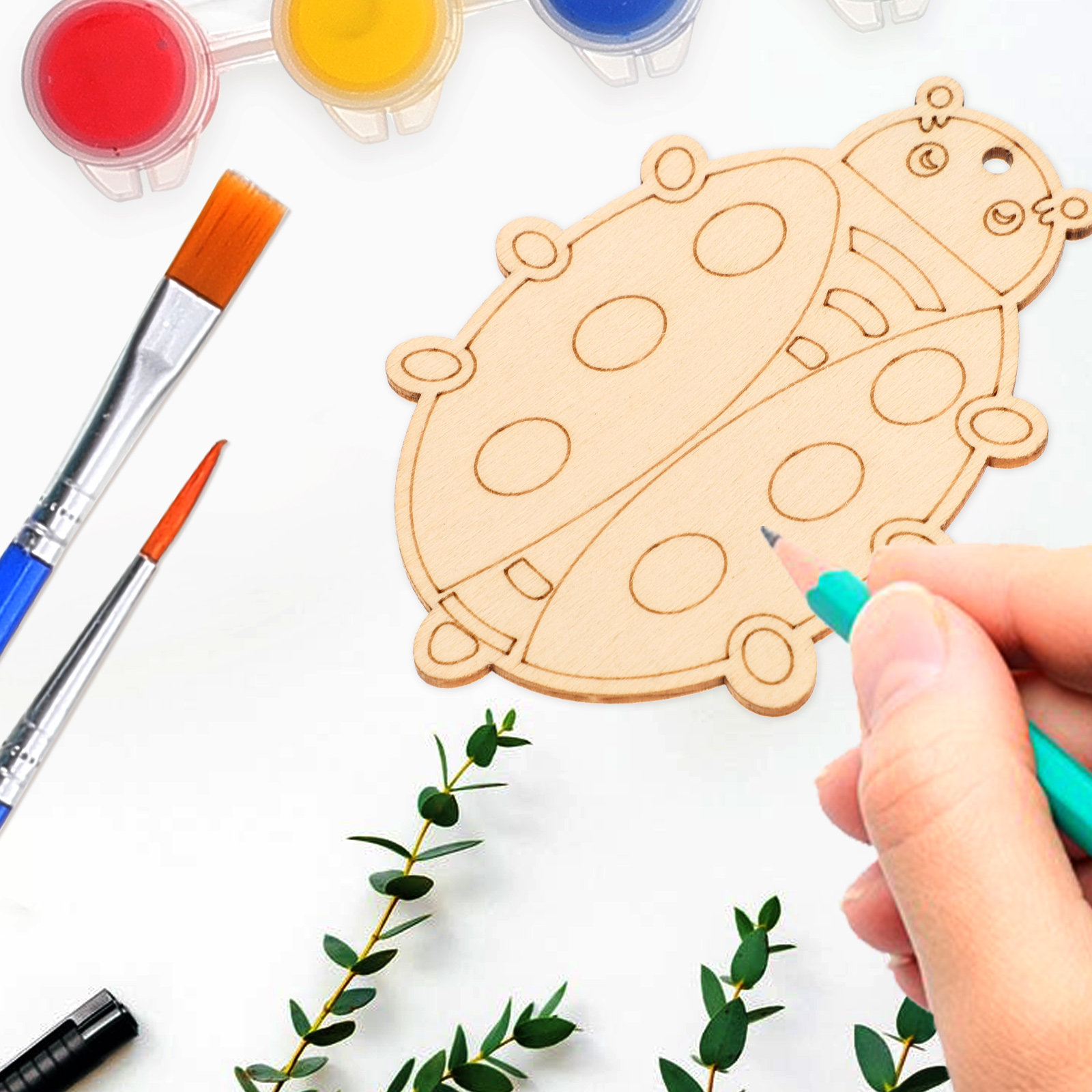 20 Adet Ahşap Böcek Figürü DIY - Art Craft For Kindergarten incelemesi ve fiyatı