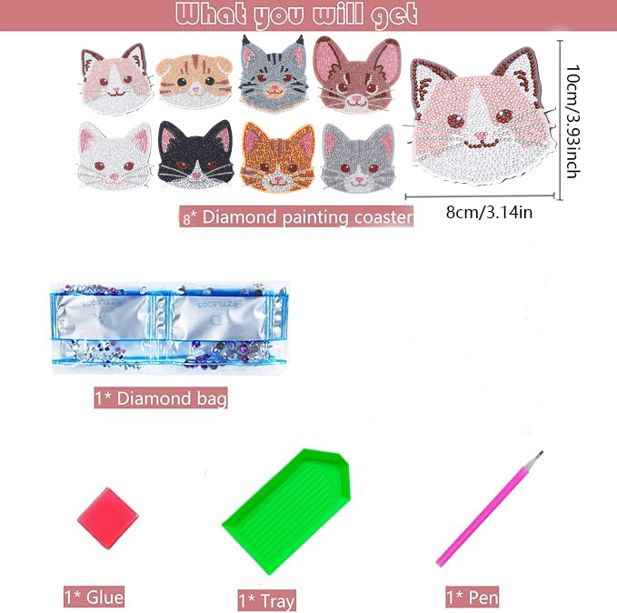 8 Parça DIY Elmas Boyama Sanat - Art Craft Animals incelemesi ve fiyatı