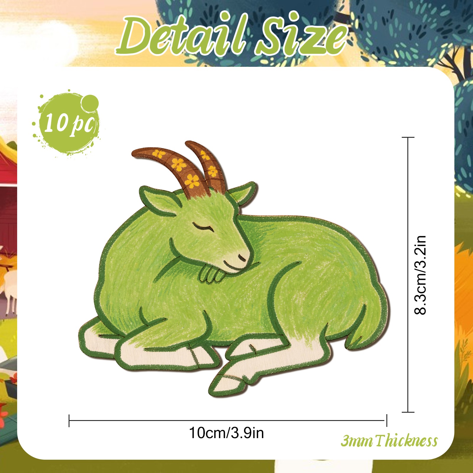 10 adet/takım Bitmemiş Ahşap K - Art Craft Animals incelemesi ve fiyatı