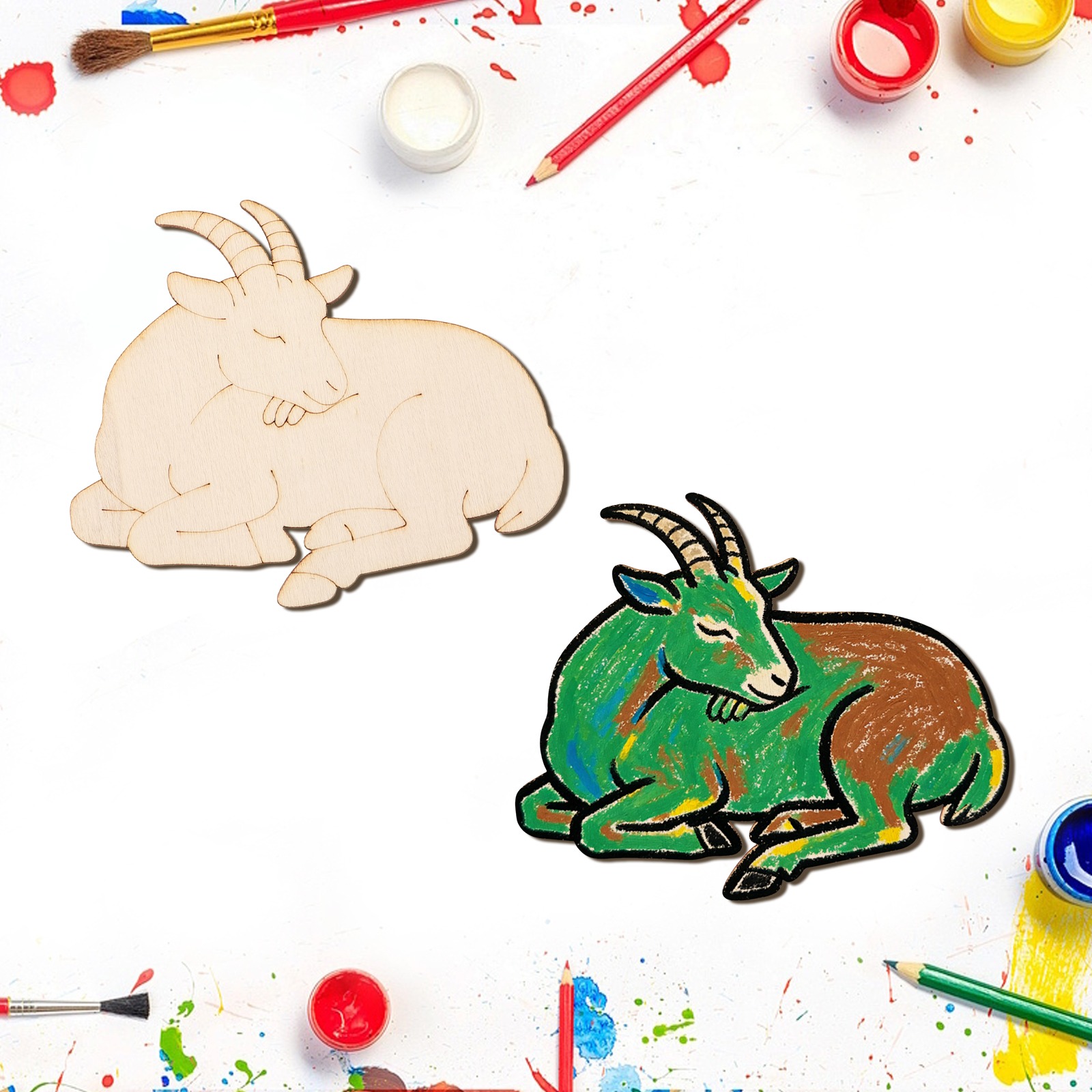 10 adet/takım Bitmemiş Ahşap K - Art Craft Animals incelemesi ve fiyatı